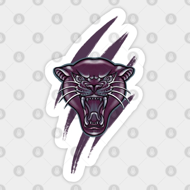 Purple Panther Sticker by Huldra Tattoo